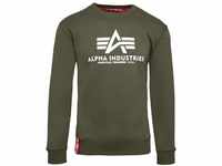 Alpha Industries Herren Basic Pullover Sweatshirt, Blickdicht, Dunkel-Oliv