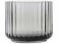 Lyngby Porcelæn Teelichthalter Ø6.7 cm Lyngby aus mundgeblasenen Glas, grau