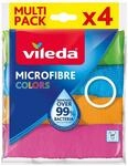 Vileda Microfaser Allzwecktuch Colors, 1 Packung mit 4 St&uuml;ck