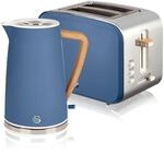 Swan Nordic Fr&uuml;hst&uuml;cks-Set, kabellos, 1,7 l, 2200 W, Toaster mit breitem Schlitz, 2