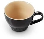 LE CREUSET Gro&szlig;e Cappuccino Tasse aus Steinzeug, 400 ml, Schwarz gl&auml;nzend,