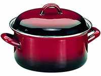 IBILI OLLA RECTA Con TAPA VOLCAN 28 CMS, Stainless Steel, rot/schwarz, 28 cm,