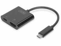 DIGITUS USB Typ-C Multiport Grafik Adapter, USB Type-C zu HDMI + USB C,...
