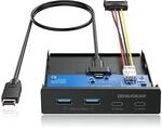 GRAUGEAR 3,5 Zoll Frontpanel mit 4-Port USB HUB f&uuml;r PC Geh&auml;use 10Gbit/s | PC