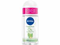NIVEA Fresh Pure Deo Roll-On (50 ml), Deo ohne Aluminium (ACH) mit 48h Schutz...