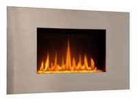 CHEMIN'ARTE Elektrokamin mit heizung - Edelstahl Wandkamin - LED Kamin- Wandmontage
