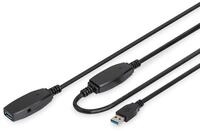 DIGITUS Aktives USB 3.2 Gen 1 Verl&auml;ngerungskabel &ndash; 10 m &ndash; USB-A Stecker auf