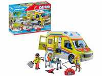 PLAYMOBIL City Life 71202 Rettungswagen mit Licht und Sound, Spielzeug für...