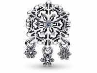 PANDORA Eisige Schneeflocke Charm aus Sterling Silber mit künstlich...