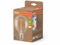 OSRAM LED Stromsparlampe, Filament Globe mit E27 Sockel, Warmweiß (3000K), 4...