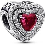 PANDORA Funkelndes mehrstufiges Herz Charm 799218C02 Anh&auml;nger