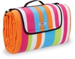 Relaxdays Picknickdecke XXL, 200x200 cm, Fleece Stranddecke, w&auml;rmeisoliert,