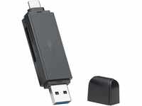 goobay 58261 USB C 2 in 1 Kartenlesegerät/USB 3.0 Cardreader/SD Karte...