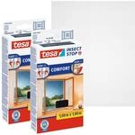 tesa Insect Stop Comfort Fliegengitter f&uuml;r Fenster im 2er Pack- Insektenschutz mit