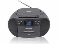 Roadstar RCR-779 D+/BK Tragbares CD-MP3 Player Radio DAB/DAB+ / FM, Kassette,...