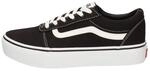 Vans Damen Ward Platform Canvas Sneaker, Canvas Black White, 37 EU