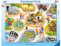Ravensburger Kinderpuzzle - Erstes Zählen bis 5 - 8-17 Teile Rahmenpuzzle für