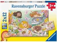 Ravensburger Kinderpuzzle - 05663 Kleine Feen und Meerjungfrauen - 2x12 Teile...