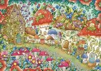 Ravensburger Puzzle - Niedliche Pilzh&auml;uschen in der Blumenwiese - 1000 Teile