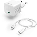 Hama Schnellladeger&auml;t, mit Lightning Ladekabel (Set, Ladeadapter 20 Watt, f&uuml;r Apple