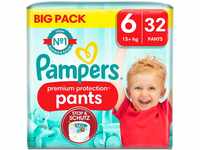 Pampers Premium Protection Pants Size 6, 32 Nappies, 15 kg+ (Alte Version)