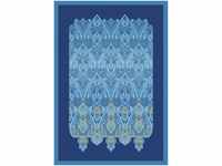 Bassetti RAGUSA Plaid aus 100% Baumwolle in der Farbe Blau B1, Maße: 135x190...