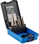 PFERD HSS Stufenbohrer-Set, 3-tlg. | 9-14 Stufen &Oslash; 4-30 mm, 3-Fl&auml;chenschaft 