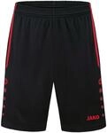 JAKO Herren Sporthose Allround, Schwarz/Sportrot, M