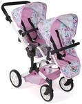 Bayer Chic 2000 Puppenwagen Linus Duo, Faltbarer Zwillingspuppenwagen, rosa 