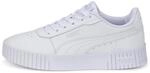 PUMA M&auml;dchen Carina 2.0 Jr Sneaker, Puma White Puma White Puma Silver, 37.5 EU
