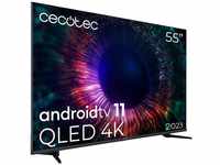Cecotec TV QLED 55” Smart TV V1+ Serie VQU11055. 4K UHD, Android 11, Frameles