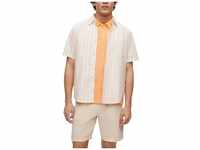 BOSS Herren Rash 2 Regular-Fit Hemd aus bedruckter Baumwoll-Popeline Weiß XL