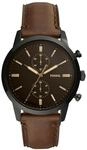 Fossil Townsman Uhr f&uuml;r Herren, Quarz-Chronographenwerk mit Lederarmband