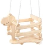 small Foot 11589 Dinoschaukel Rex aus Holz, stabil und sicher aufgrund Einer