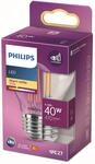 Philips LED Classic E27 Lampe, 40 W, Tropfenform, klar, warmwei&szlig;, Wei&szlig;