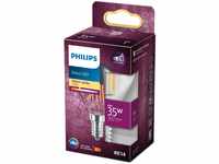 Philips LED Classic E14 Lampe, 35 W, Tropfenform, Kopfspiegellampe, warmweiß
