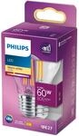 Philips LED Classic E27 Lampe, 60 W, Tropfenform, klar, warmwei&szlig;, 1 St&uuml;ck (1er
