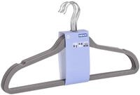 WENKO Kleiderb&uuml;gel beflockt Grau 25er Set 25er Set, B&uuml;gel, Grau