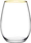 Pasabahce Bernsteingl&auml;ser, Glas, transparent, mit Goldrand, 35 cl, 6 St&uuml;ck, 489424,