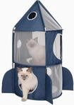Catit 42001 Vesper Turm, in Raketenform, mit Schlafkissen, f&uuml;r Katzen, blau