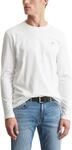 Marc OߴPolo Herren Langarmshirt aus Bio-Baumwolle mit Rundhalsausschnitt, Wei&szlig;