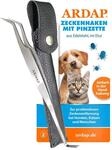ARDAP Zeckenzange und Zeckenhaken - 2in1 Zeckenpinzette aus Edelstahl im...