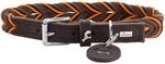 HUNTER Hundehalsband SOLID Education Cord, Farbe: Dunkelbraun/orange, Robustes