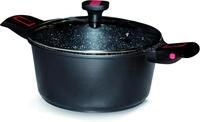 Baumalu 383606 Kochtopf mit Deckel Granit Pro, geschmiedetes Aluminium, schwarz, 28