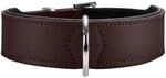 HUNTER Hundehalsband BASIC, Farbe: braun/schwarz, Pflegeleichtes Spaltleder,