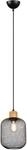 Reality Leuchten Pendelleuchte Calimero R30561032, Metall Schwarz matt, Holz,