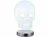 Reality Leuchten LED Tischleuchte R52461106 Skull, Metall Chorm, Acryl, inkl. 7...