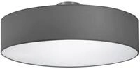 Trio Leuchten Deckenleuchte Hotel 603900311, Metall Nickel matt, Stoffschirm grau,