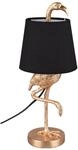Reality Leuchten Tischleuchte Lola R50251079, Kunststoff goldfarbig, Stoffschirm