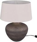Reality Leuchten Tischleuchte Lou R50963844, Keramik Braun, Stoffschirm Beige,...